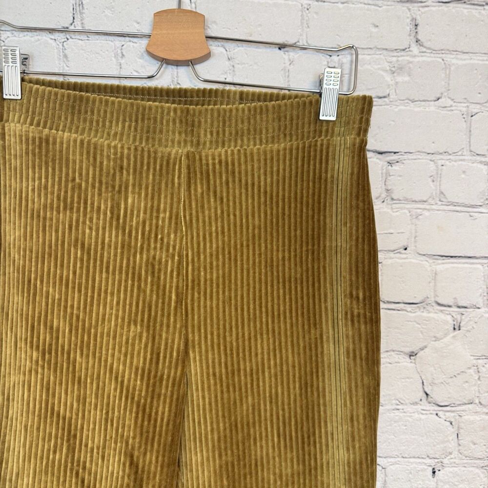 Aerie Corduroy Flare Pants Womens Large L Mustard Pull On Stretch High Rise Boho - Picture 4 of 9
